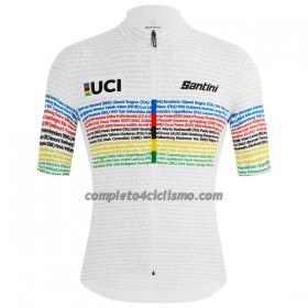 Maglia 2023 Campionati del mondo UCI Manica Corta Road 100 Bianco Multicolore